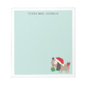 Bloc-note Chien de Noël mignon à la menthe (Devant)