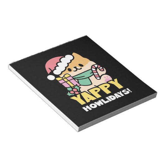 Bloc-note Chien de Noël mignon - Yappy Howlidays (Incliné)