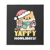 Bloc-note Chien de Noël mignon - Yappy Howlidays (Devant)