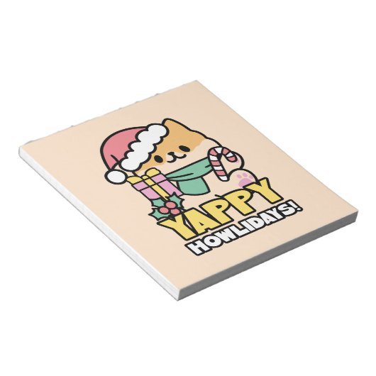 Bloc-note Chien de Noël mignon - Yappy Howlidays (Incliné)