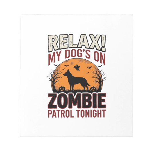 Bloc-note Chien de patrouille zombie Halloween Gravure vinta (Devant)