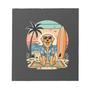 Bloc-note Chien de surf Rétro Plage Été