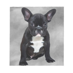 Bloc-note Chien de taureau français assis aquarelle peinture