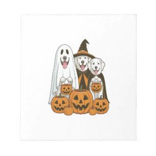 Bloc-note Chien des Pyrénées Fantôme Sorcière Halloween Corr