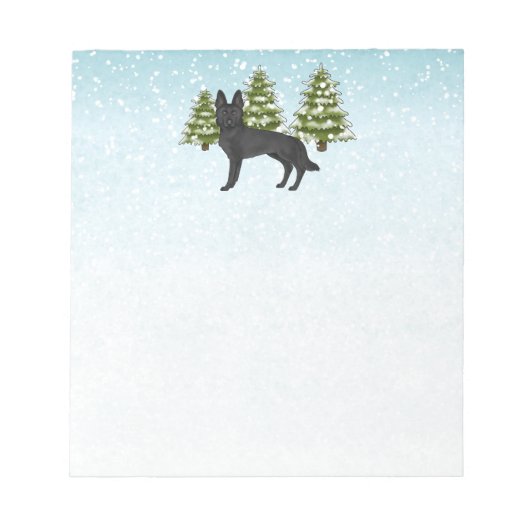 Bloc-note Chien d'hiver de la Forêt d'hiver de l'Allemagne n (Devant)