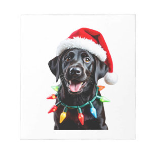 Bloc-note Chien en pyjama à lumières de sapin de Noël Labrad