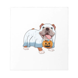 Bloc-note Chien fantôme Bulldog Halloween