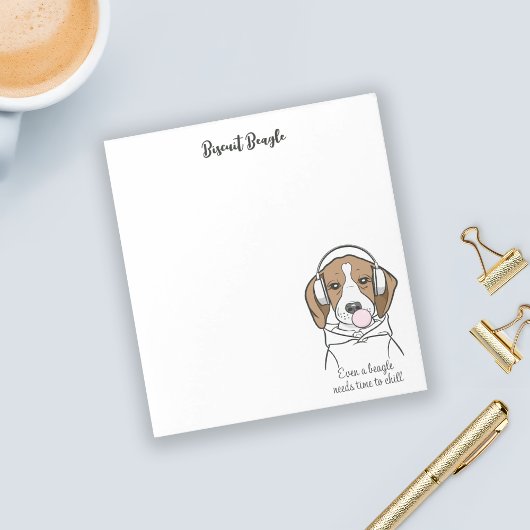 Bloc-note Chien frais avec Bubblegum mignon Beagle amusant