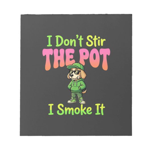 Bloc-note Chien Fumeur de Joint Drôle Stoner (Devant)