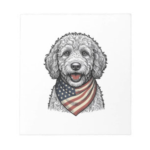 Bloc-note Chien gribouillé patriotique Gravure vintage vecte