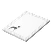 Bloc-note Chien gris italien noir et blanc avec pattes (Tourné)