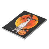 Bloc-note Chien Halloween Whippet Jack-o'-lantern Citrouille (Tourné)