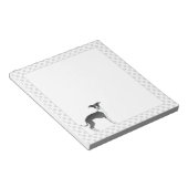 Bloc-note Chien Lévrier Italien Noir Et Blanc Avec Des Patte (Incliné)