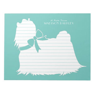 Bloc-note Chien maltais Chien Chien Chien Coiffure longue