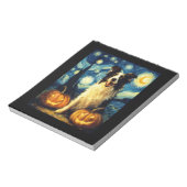 Bloc-note Chien mignon Border Collie Halloween Jack O Lanter (Tourné)