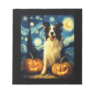Bloc-note Chien mignon Border Collie Halloween Jack O Lanter