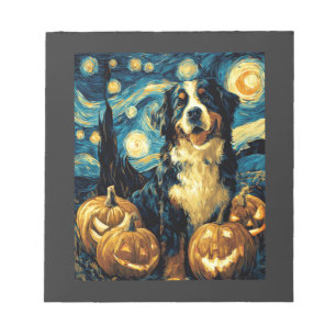 Bloc-note Chien Mignon Montagne Bernoise Halloween Jack O La