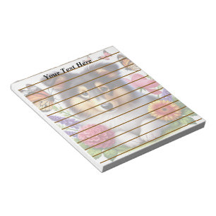 Bloc-note Chien-mouton Shetland avec fleurs et papillons