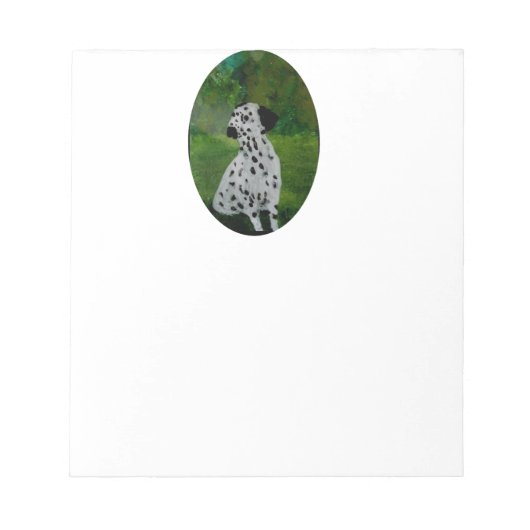 Bloc-note Chien noir blanc peint Dalmatien (Devant)