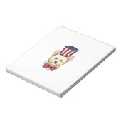 Bloc-note Chien Patriotique Chapeau Haut de Forme Design Vec (Tourné)
