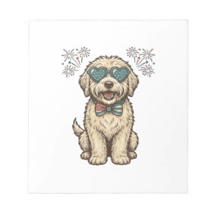 Bloc-note Chien Patriotique Feu d'Artifice Design de Chemise