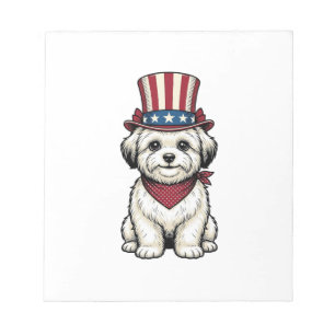 Bloc-note Chien Patriotique Gravure Vintage Design Vectoriel