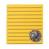 Bloc-note Chien Pitbull entouré de tournesols vibrants (Devant)