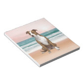 Bloc-note Chien Pitbull mignon assis sur la plage avec couch (Incliné)