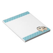 Bloc-note Chien Pomeranian Sable Crème Et Bordures Bleues (Incliné)