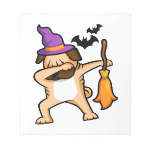 Bloc-note Chien Pug Halloween qui dab