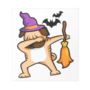 Bloc-note Chien Pug Halloween qui dab
