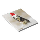 Bloc-note Chien sibérien Husky avec chapeau de Santa Hat en (Incliné)