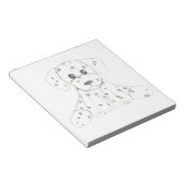 Bloc-note chien simple doodle enfants noir blanc dalmate (Incliné)