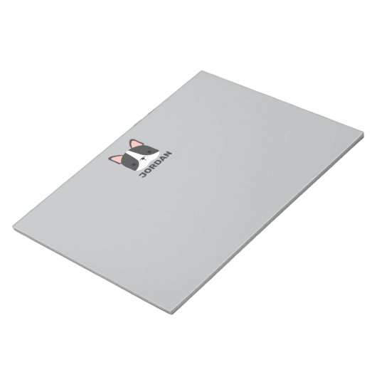 Bloc-note Chien-taureau français mignon avec nom personnalis (Incliné)