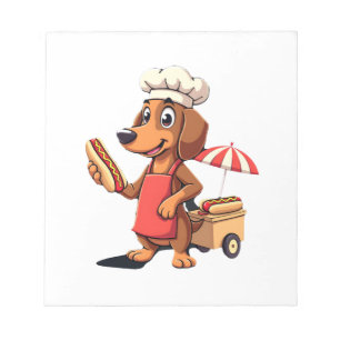 Bloc-note Chien Teckel Drôle Weenie Saucisse Hotdog Sandwich