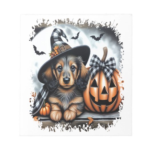 Bloc-note Chien teckel Halloween (Devant)