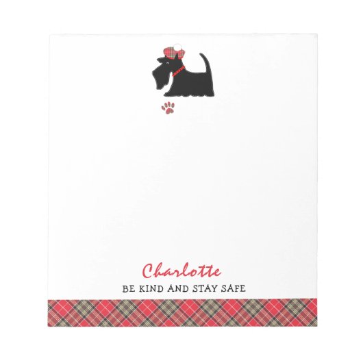 Bloc-note Chien Terrier écossais mignon personnalisé (Devant)