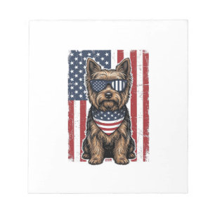Bloc-note Chien Terrier Patriotique Dessin Vectoriel Drapeau