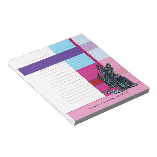 Bloc-note Chien Walker mignon Scottie Plaid Personnalisé Lin (Incliné)