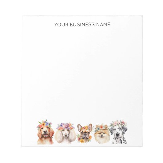 Bloc-note Chiens adorables avec couronne de fleurs, aquarell (Devant)