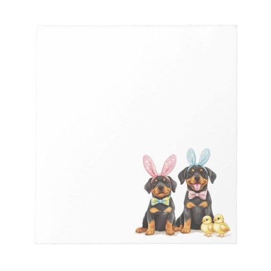 Bloc-note Chiens Bunny Oreilles de Pâques Rottweiler (Devant)