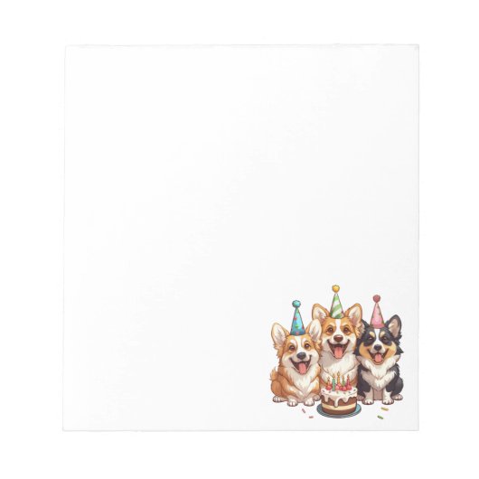 Bloc-note Chiens de Corgi d'anniversaire (Devant)