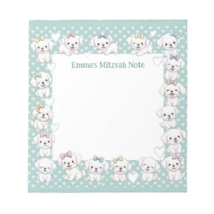 Bloc-note Chiens de marionnettes Mitzvah personnalisés Note