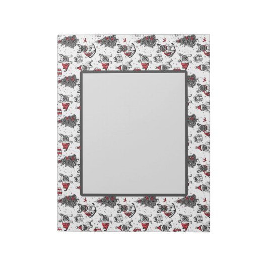 Bloc-note Chiens de Noël dans le dessin de style livre d'art (Tourné)