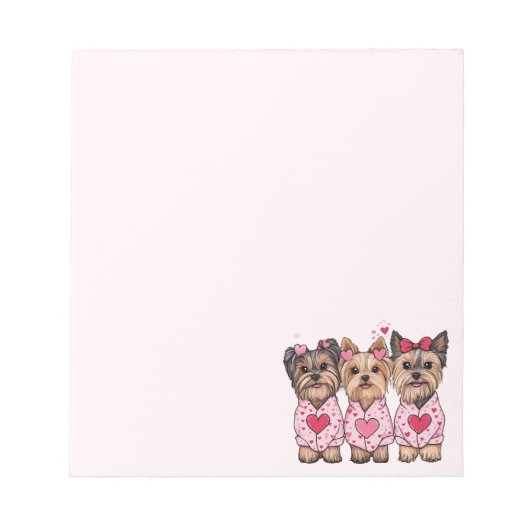Bloc-note Chiens de Yorkie de la Saint-Valentin (Devant)
