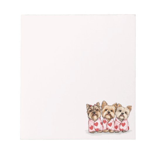 Bloc-note Chiens du Yorkshire Terrier de Valentines Day (Devant)
