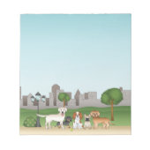 Bloc-note Chiens En Dessin Caricature Dans Un Parc Illustrat (Devant)
