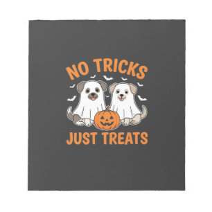 Bloc-note Chiens fantômes d'Halloween Pas de tours juste des
