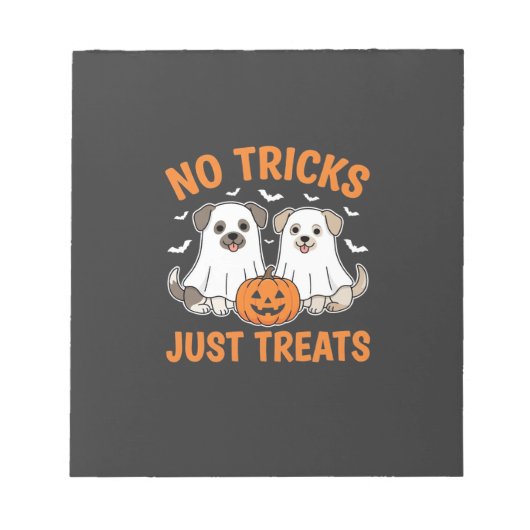 Bloc-note Chiens fantômes d'Halloween Pas de tours juste des (Devant)