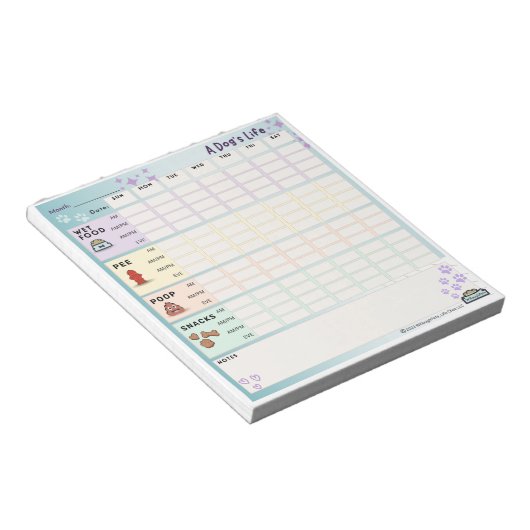 Bloc-note Chien's Life Daily Tracker Notepad (Sunday Starter (Incliné)